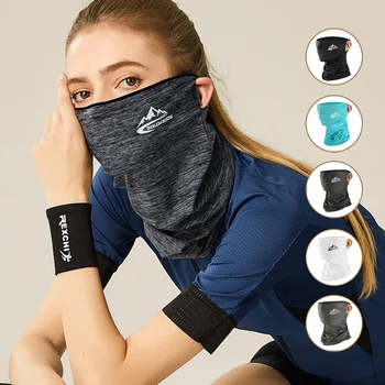 

Summer Men Ice Silk Sunscreen Mask Women Riding Magic Outdoor Sport Dustproof Windproof Collar Unisex Ear Loop Protective Masks