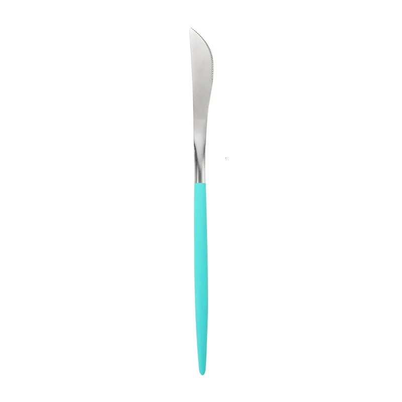Dinner Knife 304 столовая посуда из нержавеющей стали набор Luck зеленый золотой набор столовых приборов нож, вилка, набор столовых приборов посуда столовые приборы для рождественского подарка - Цвет: Dinner Knife