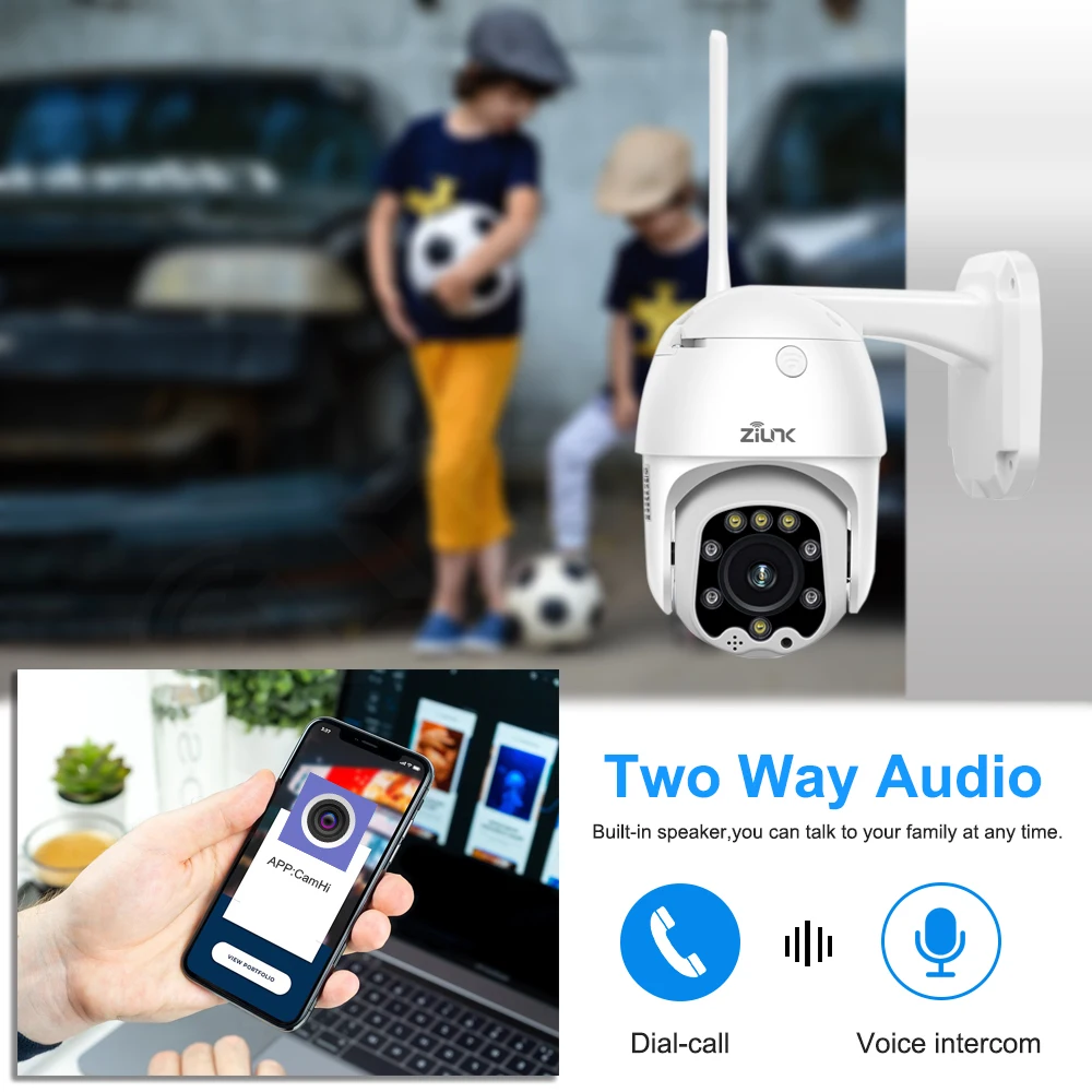 Online ZILNK cámara IP Wi Fi 1080P PTZ cámara de seguridad inalámbrica domo de velocidad al aire libre CCTV 2MP HD IR 30M ONVIF Audio CamHi