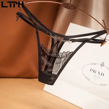 

LTPH 2020 Summer night temptation new arrival sexy underwear women low-Rise transparent Lace panties diamond ultra-thin G-string