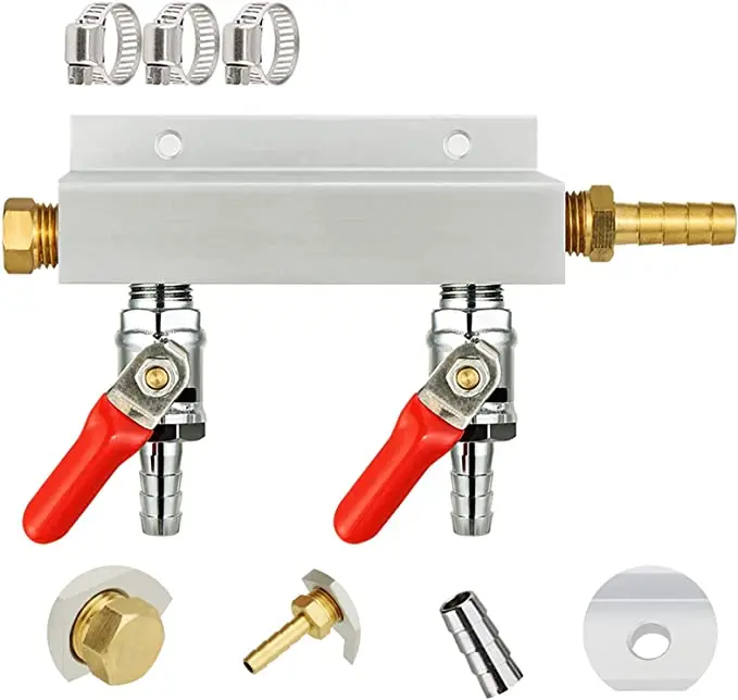 Provide the latest products 4 Way 5/16" Barb CO2 Gas Distribution