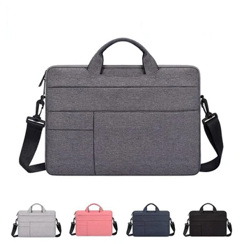 

Waterproof Simple Men Bag Business Nylon Computer Handbags Portable Zipper Shoulder Laptop Bag Men Shoulder Laptop Bag black