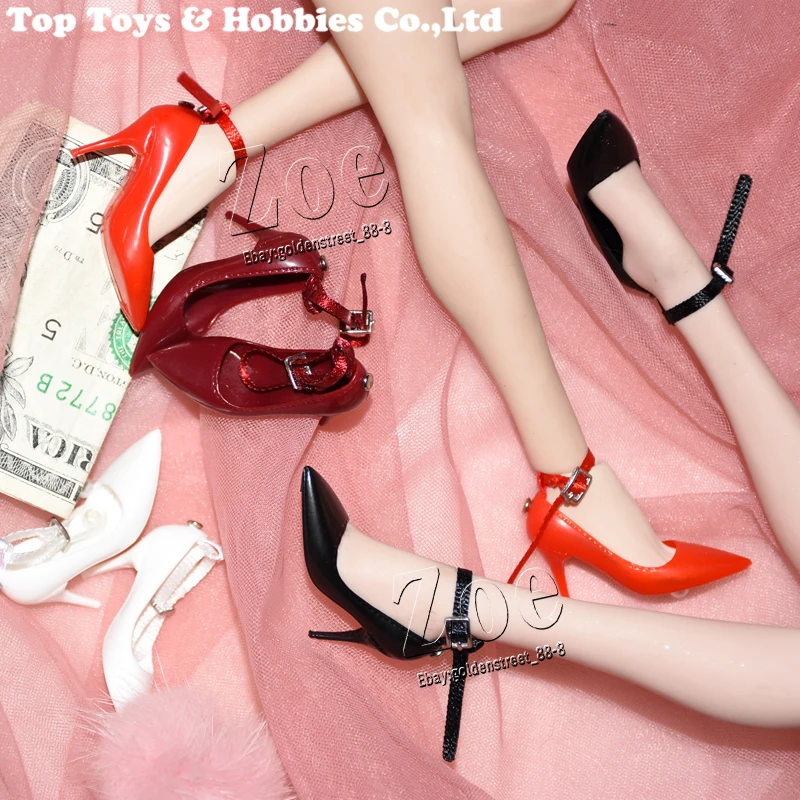 1/6 Scale Female Shoes for 12" Femal Figure Body Red Shoes 