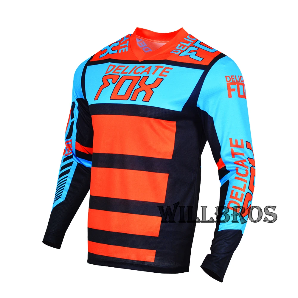 Hot Sales Delicate Fox 180 Race Falcon Jersey Street Moto Summer Long Sleeve Mountain Bicycle Offroad Racing T-shirt