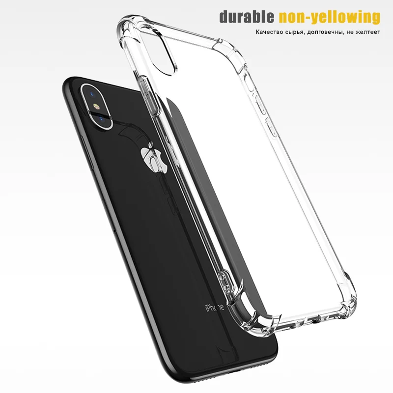 

Soft TPU Silicone Transparent Cases For iPhone XS Max XR X Protection Back Cover For iPhone 6 6s 7 8 Plus Phone Shell Coque