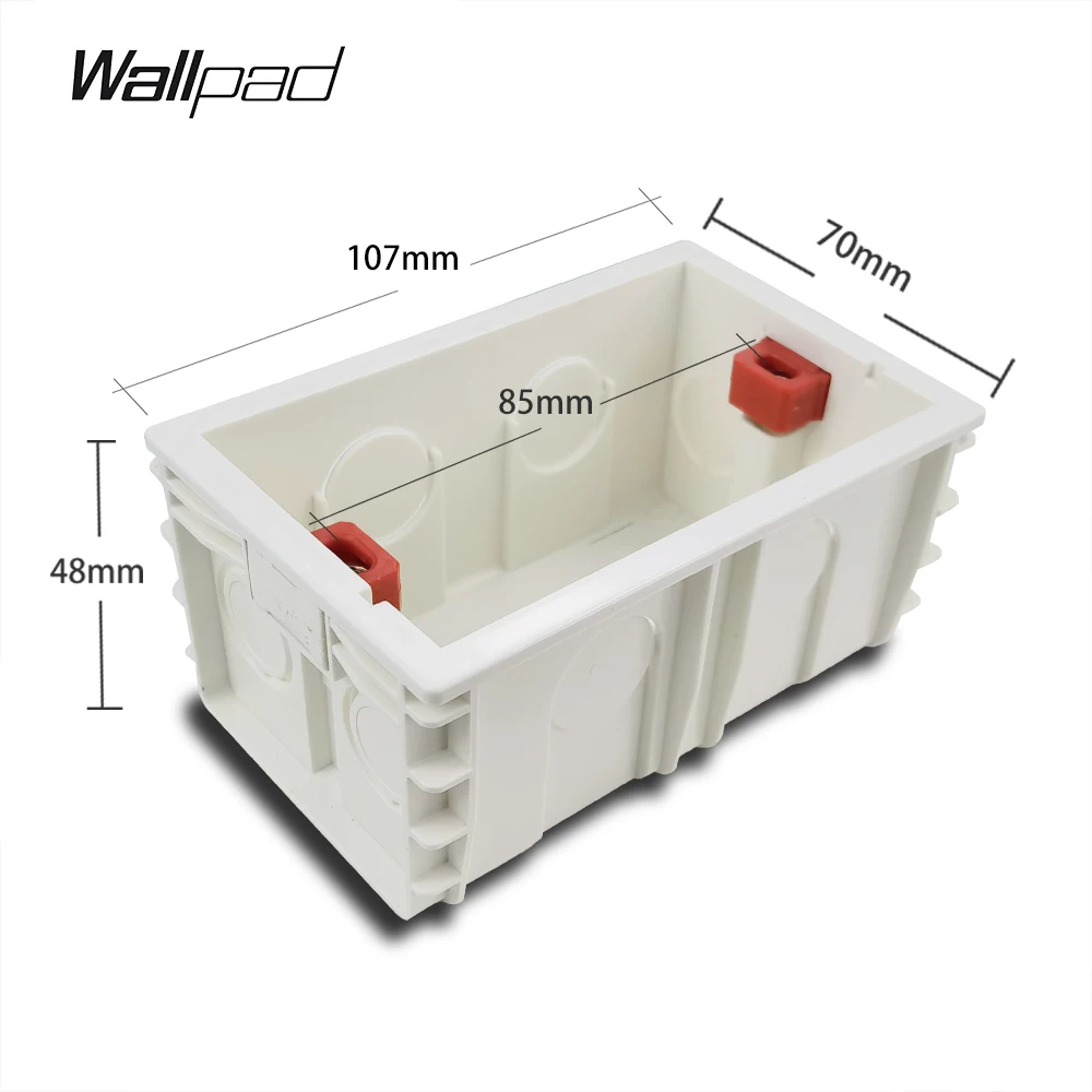 3-6M Wallpad 70*85mm IL AU US Standard Cassette Wall Mounting Rectangle Box for 118*75MM Wall Switch Socket Back Hidden Box