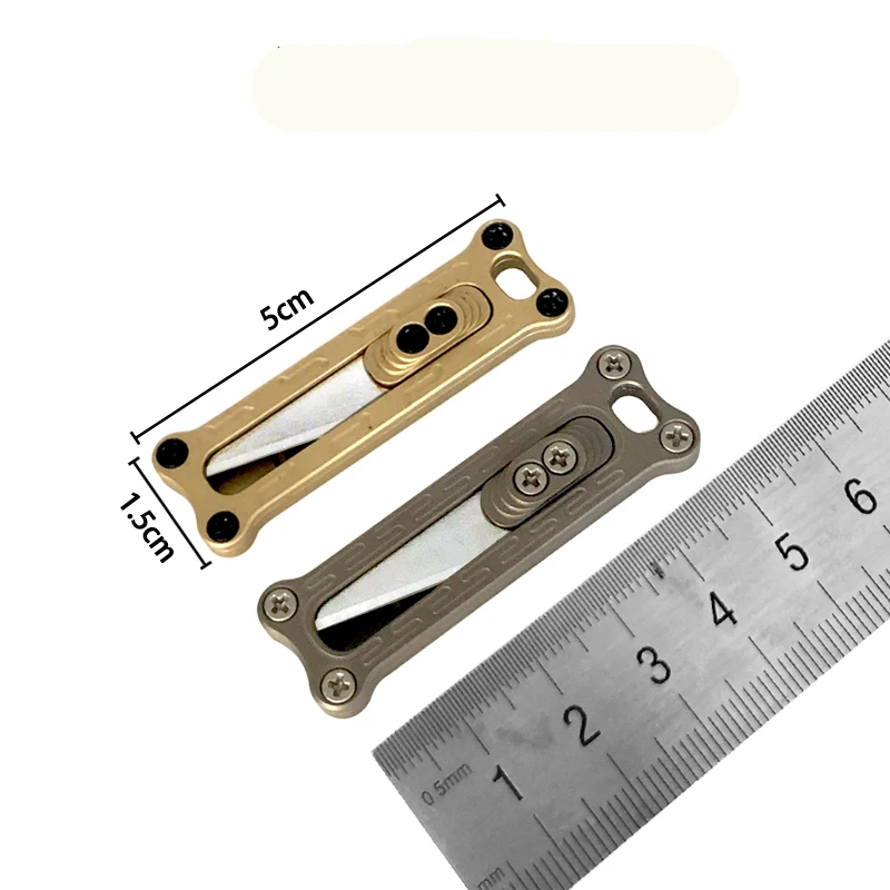 Мини-нож в виде ключа из титанового сплава, нож с открытым буквенным принтом, портативный наружный инструмент для повседневного использования, инструмент для выживания на природе, универсальный нож, нож для резьбы