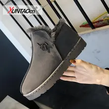 

2021 Snow Boots Women's New Winter Wild Korean Short Tube Short Boots Flat Bottom Bread Shoes Students Plus Velvet Cotton Shoes