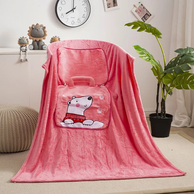 

Multifunction Cushions Blankets Cushion Blanket 105x160cm Crystal Velvet Cartoon Foldable Patchwork For Car Pillow Quilt 2 in 1