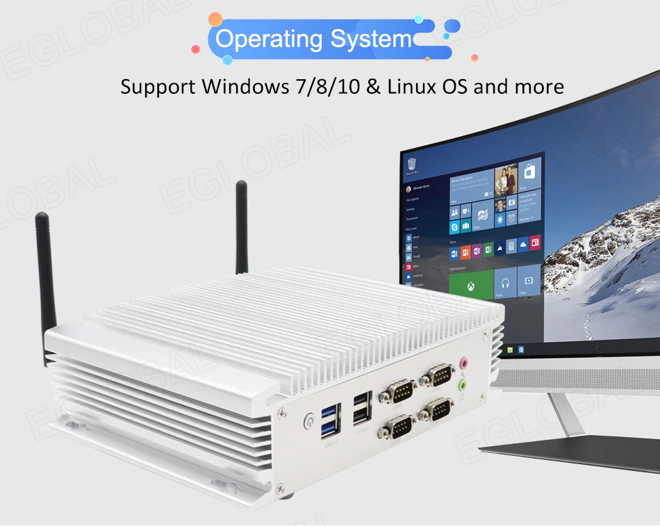 Eglobal Industrial Fanless Mini PC with Intel I5-6360u, I7 10510U, 2 LANs, 2 COM, 24/7 Working, Micro Computer, Linux, 4G SIM, WIFI, VGA, HDMI Description Image.This Product Can Be Found With The Tag Names Cheap Mini PC, Computer Office, High Quality Computer Office, Mini pc
