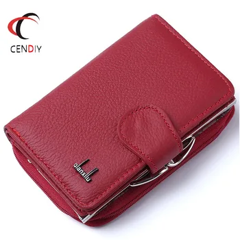 

Fashion Women Wallets Cow Genuine Leather Female Coin Purse Nubuck Card Holder Cowhide Leather Wallet Women Small Zipper Wallet