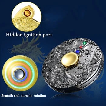 

Metal Fingertip Gyro Electric Lighter Rechargeable Cigarette Lighter Dropship Suppliers Gadgets For Men Smoking Accessories