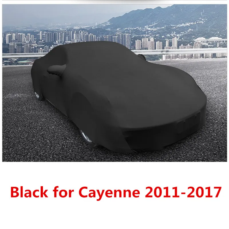 Мягкая бархатная ткань полное покрытие автомобиля Защита от пыли и дождя для Porsche Cayenne 2011 2012 2013 - Название цвета: Black for 11-17
