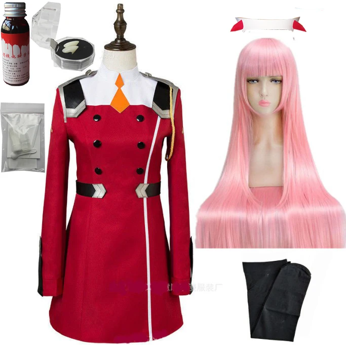 package C 02 Zero Two Косплей Костюм Дарлинг в франкс Косплей DFXX женский костюм полный комплект платье - Цвет: package C