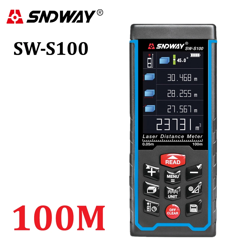 SNDWAY High-precision Digital Laser rangefinder Color display Rechargeabel 100m Laser Range Finder distance meters tape measure SNDWAY High-precision Digital Laser rangefinder Color display Rechargeabel 100m Laser Range Finder distance meters tape measure