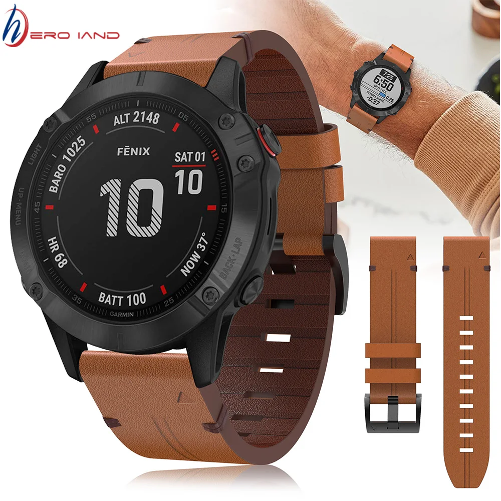 ДЛЯ Fenix 6 Pro браслет 22 мм ремешок для часов из натуральной кожи Garmin 5/5 Plus/Forerunner