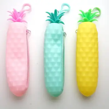 

Creative Stereo Card Love Anti-authentic Eggplant Pea Pod Corn-shaped Pencil Case Large Capacity Silicone Student Pencil Case