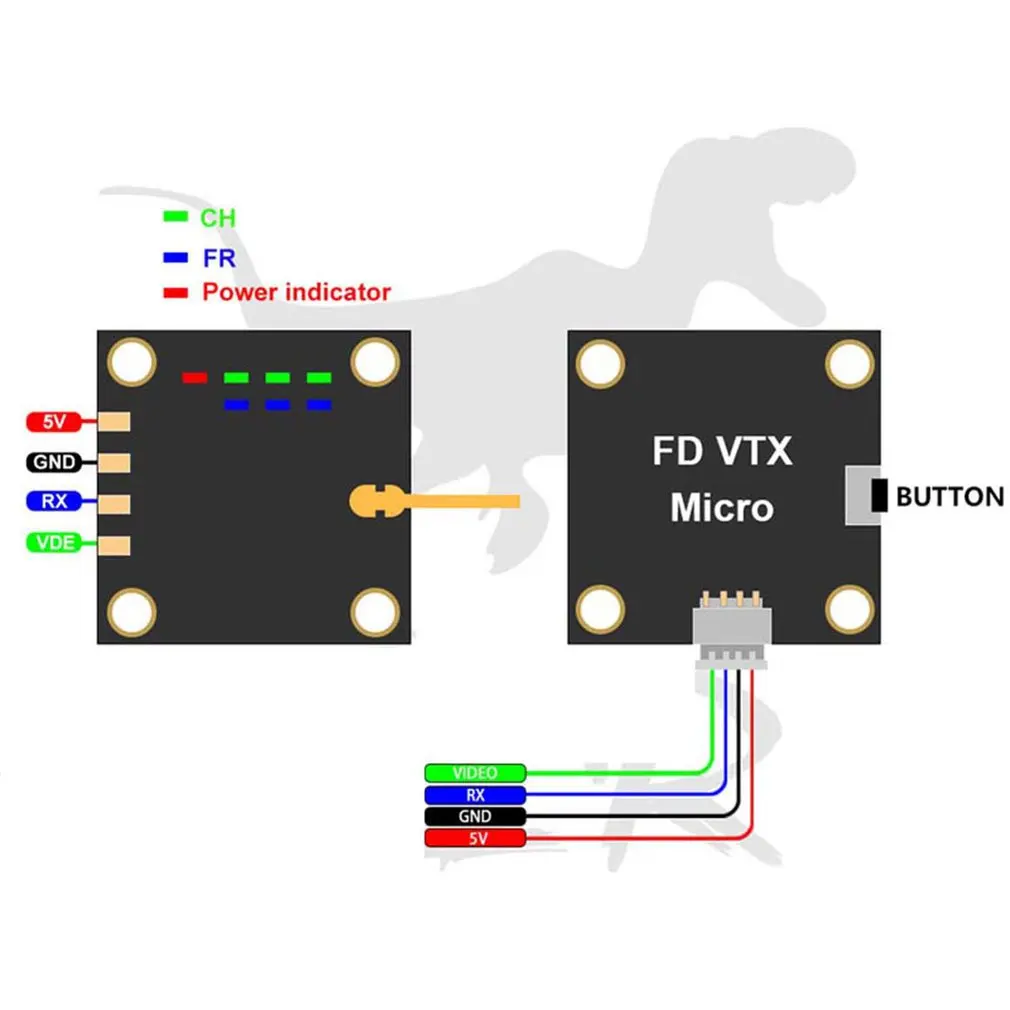 FD VTX Micro 16x16 мм 400 МВт переключаемый FPV видеопередатчик для D413-VTX стек RC Дрон аксессуары
