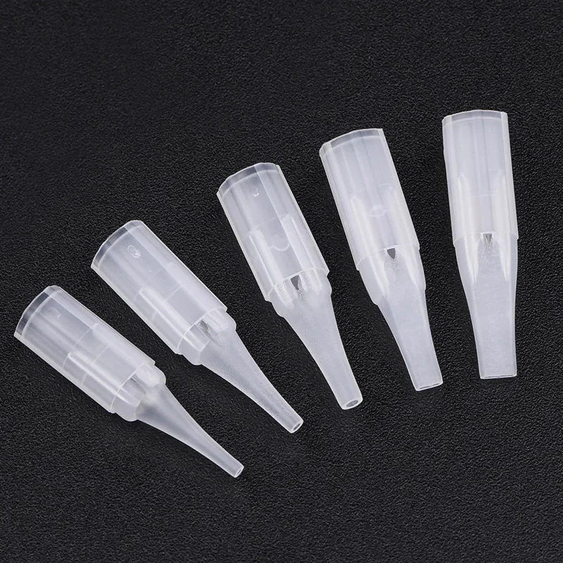 Permanent Makeup Needle Tip Tattoo Nozzle Needle Caps 100Pcs 1RT For Permanent Makeup Eyebrow Lip Tattoo Machine Gun disposable tattoo tips