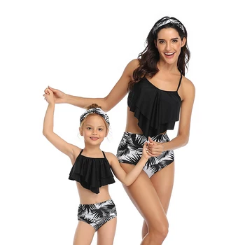 

2020 New Summer Mother Daughter Bikini Swimwear Beach Bath Swimsuits Family Look Mommy and Me Clothes Mom and Daughter Bikini