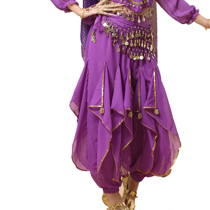 Индийский танец представление одежда Практика Танец живота свободные соревнования фонари брюки