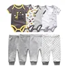 6/9PCS Baby Girl Clothes Newborn Unisex Solid Bodysuits+Pants Cotton Baby Boy Clothes Short Sleeve Girls Baby Clothing Cartoon ► Photo 2/6