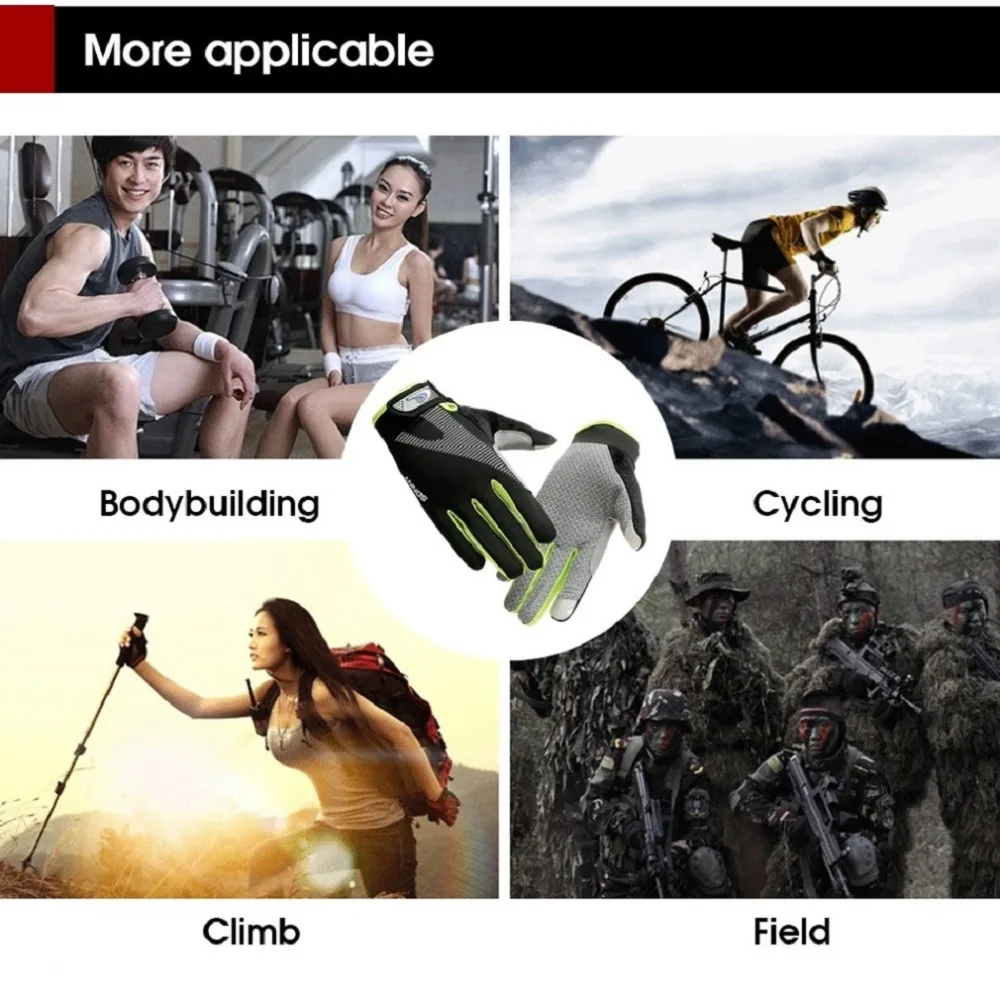 High Elasticity Anti-slip Working Gloves Unisex Outdoor Cycling Gloves Breathable Riding Gloves with Screen-Touchable  S M L New