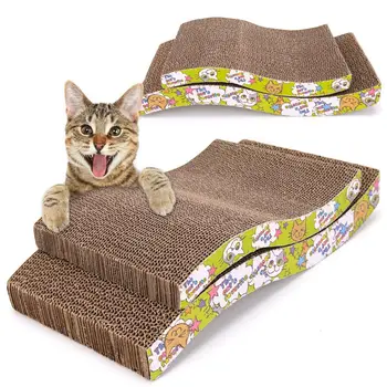 

Handmade Interactive Claw Scratch Board Scratching Pad Training Cardboard Kitten Mats Cat Scratcher Toys Bed Sofa Pet Product
