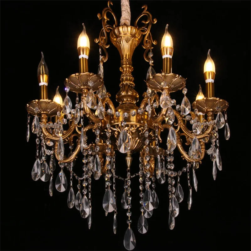 European chandelier living room dining room lamp zinc alloy retro crystal lamps wholesale