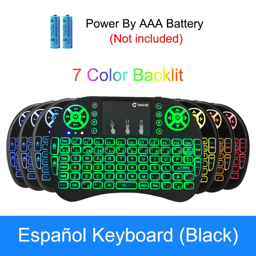 VONTAR-i8 Teclado Portátil Sem Fio, Air Mouse,
