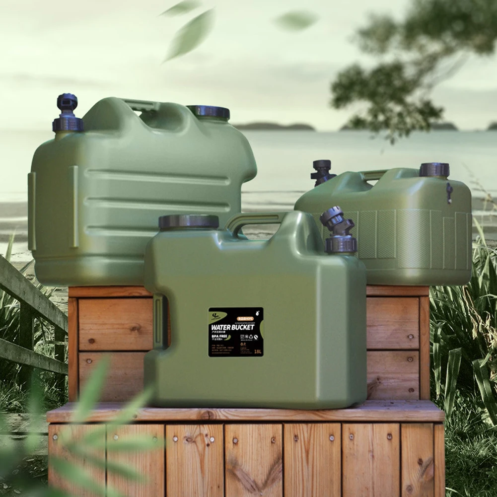 Bidon D'eau Camping 10L Avec Robinet - Seau Portable En PE, Large Ouverture, Pour Voiture, Barbecue, Randonnée