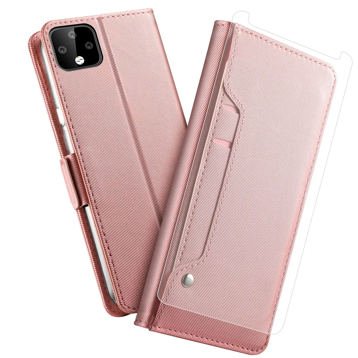 For Google Pixel 4 XL/ Case PU Leather Wallet Flip Stand Cover with Mirror and Card Slots Anti-Scratch Shockproof Fundas | Мобильные