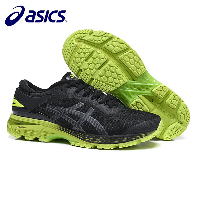 Asics-Gel Kayano оригинальная Мужская обувь для бега Asics Gel-Kayano 25 Мужская Спортивная обувь Размер Eur 40-45 Asics Gel Kayano 25 - Цвет: Black-Green