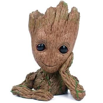 

Baby Flowerpot Action Figures Cute Groot Guardians Of The Galaxy PVC Doll Creative Model Toy Pen Pot Birthday Gift Drop Shipping