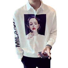 Осенне-весенний модный мужской пуловер, рубашки с длинными рукавами, с надписью «летучая мышь», с принтом, черно-белая рубашка для мальчиков в духе колледжа