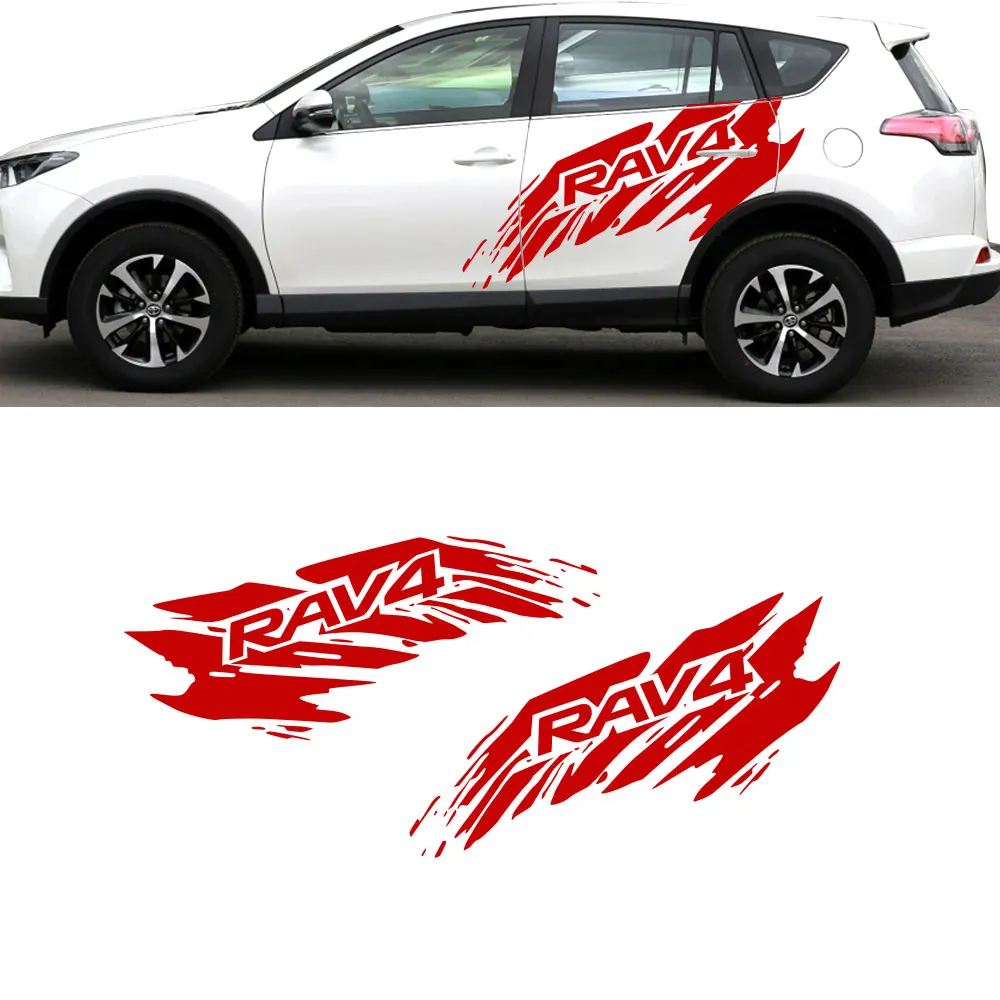 Новая спортивная наклейка в полоску, комплект для Toyota RAV4, автомобильные наклейки, автомобильные аксессуары