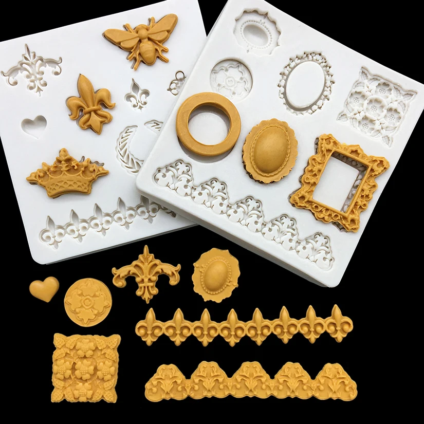 Krone Schmetterling Fotorahmen Silikonform Sugarcraft Schokolade Cupcake Backform Fondant Kuchen Dekorieren Werkzeuge