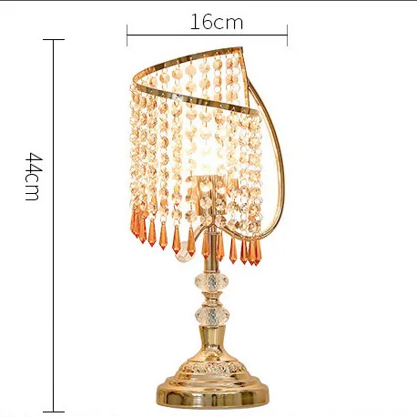 Современная настольная лампа для спальни, свадьбы, комнаты принцессы, прикроватная лампа, романтическая Хрустальная настольная лампа, свадебная художественная настольная лампа