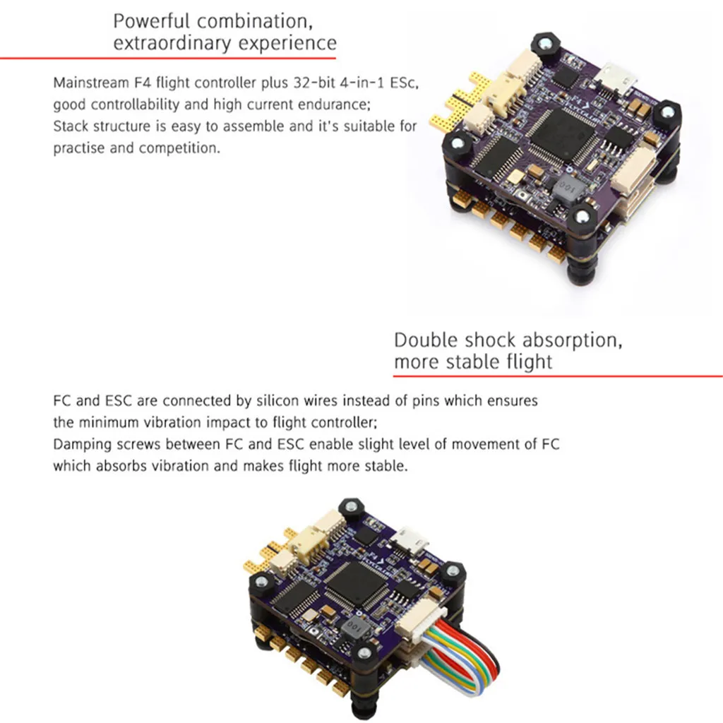 Flycolor X-Tower F4 40A 3-6S Контроллер полета BL_32 ESC для FPV гоночного дрона