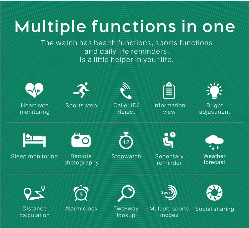 Lerbyee Смарт-часы мульти-спортивные режимы whatsapp уведомления полный экран сенсорный фитнес-трекер