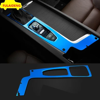 

For Volvo XC60 2018-2019 Blue&Black&Silver titanium Gear Shift Knob Sticker Panel Cover Trim Car Styling