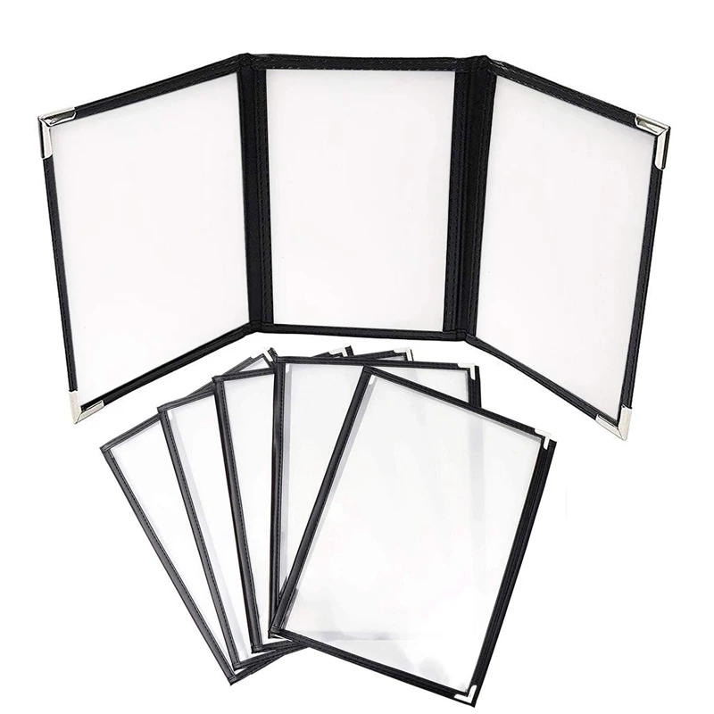 American Style Clear Menu Cover Holder A4 4 Sided Restaurant Cafe 