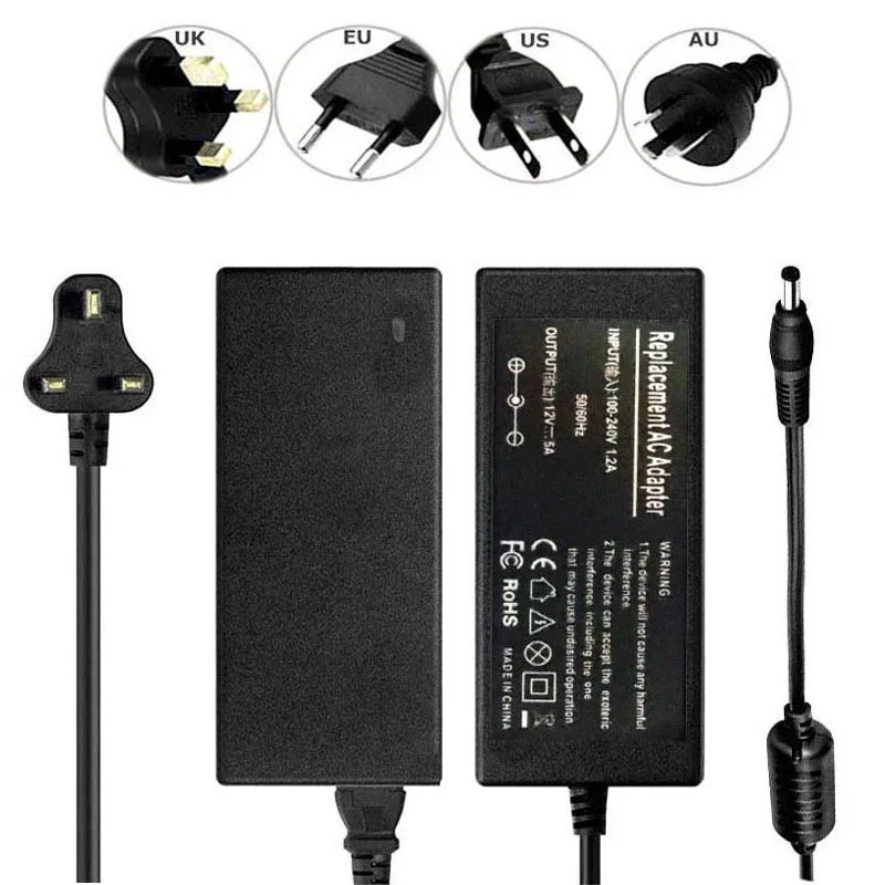 12V DC 5A 5 amp 60W адаптер питания трансформатор для светодиодной ленты, CCTV COOL