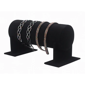 

Home Stand Cylinder Detachable Velvet Women Jewelry Shop Hoop Display Packaging Organizer Hair Clasp Headband Holder