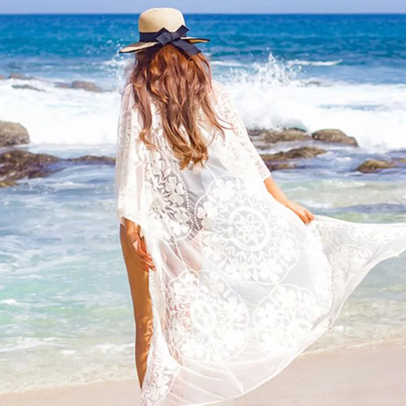 Sexy Ladies Women Bikini Cover up Beach Dress Swimwear Chiffon Beachwear Bathing Suit Summer Holiday Kimono Cardigan-3