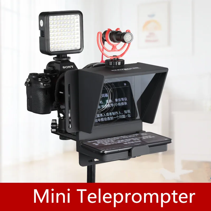 Mini Teleprompter Portable Inscriber Mobile Artifact Video With Remote Control for Phone and DSLR Recording | Электроника