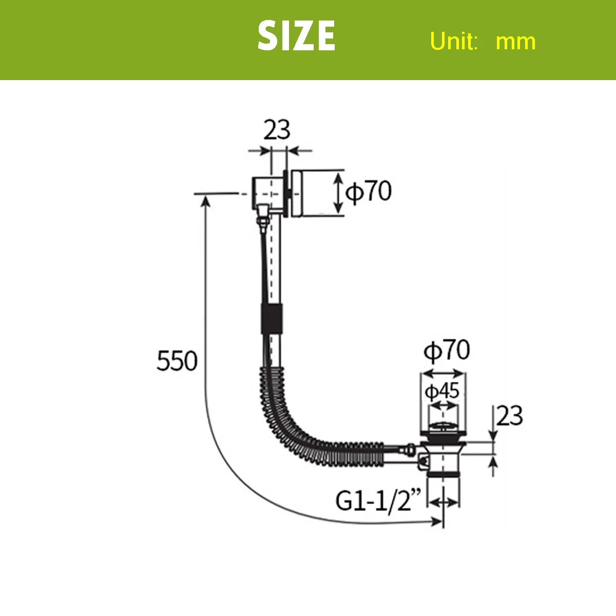 Высота слива для ванны