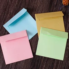 Enveloppe carrée de couleur bonbon, 10 pièces, 10x10cm, DIY, violet, peau de vache, bleu, rose, cadeau de nvitation