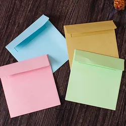 Enveloppe carrée de couleur bonbon, 10 pièces, 10x10cm, DIY, violet, peau de vache, bleu, rose, cadeau de nvitation 