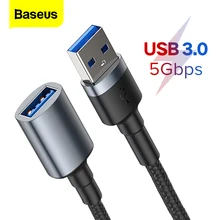 Baseus-Cable de extensión USB 3,0, Cable extensor tipo A macho A hembra de 5Gbps para funda de SSD, TV inteligente, PS5, USB-A, Cable de datos